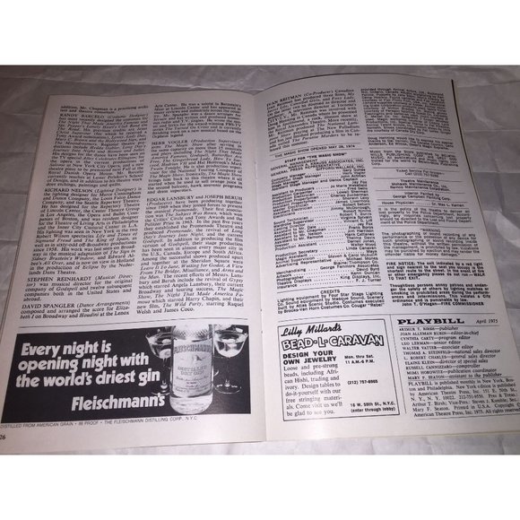 Broadway Cort Theatre PLAYBILL THE MAGIC SHOW Vintage 1970's Paperback - Picture 14 of 16